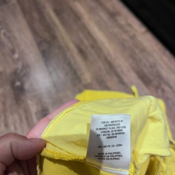 Anthropologie yellow belted crop pant size 4 - Picture 9 of 11